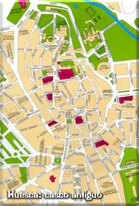  Casco Antiguo de Huesca. Entrar� en el plano de la Ciudad. 